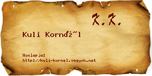 Kuli Kornél névjegykártya