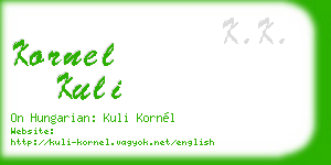 kornel kuli business card
